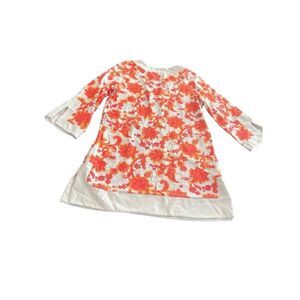 Cabana Life Coral Print Shift Dress Cover Up size L